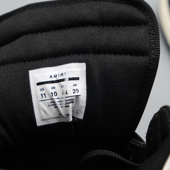 Amiri Skel Top High Mens Size 11 US 44 EU Black White Sneakers - Picture 5 of 13